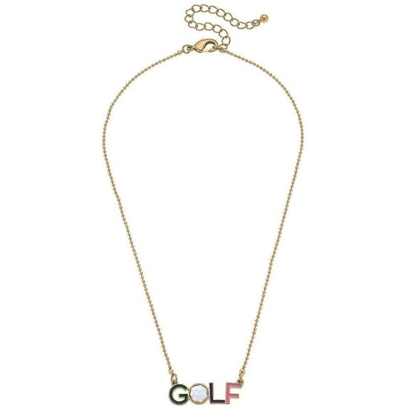 GOLF Enamel Pendant Necklace - Picture 2 of 2
